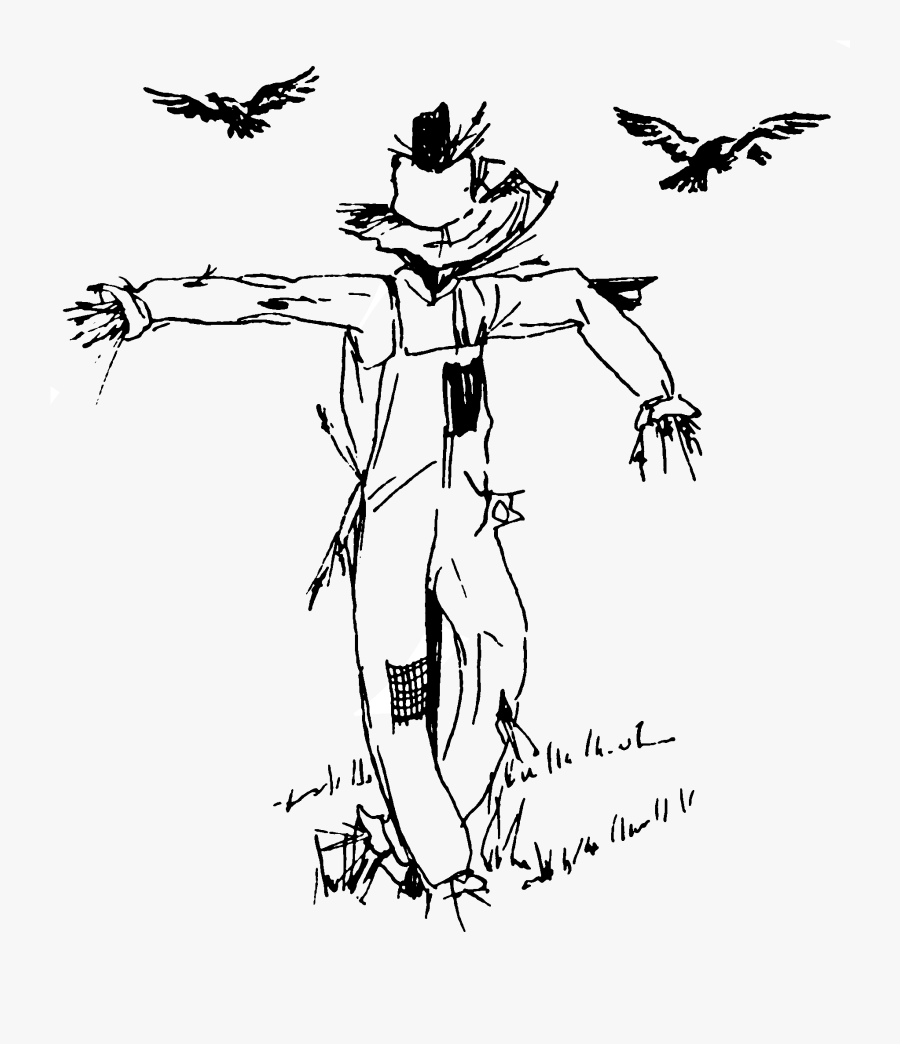 Drawing Farmer Scarecrow - Sad Scarecrow Drawing, Transparent Clipart
