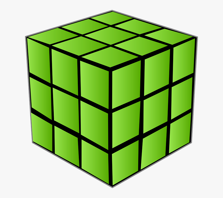 Transparent 3d Cube Png - Clip Art Rubiks Cube, Transparent Clipart