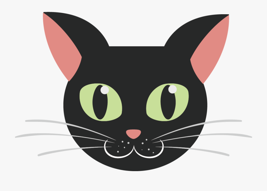 Black Cat Kitten - Cara De Gato Dibujos, Transparent Clipart