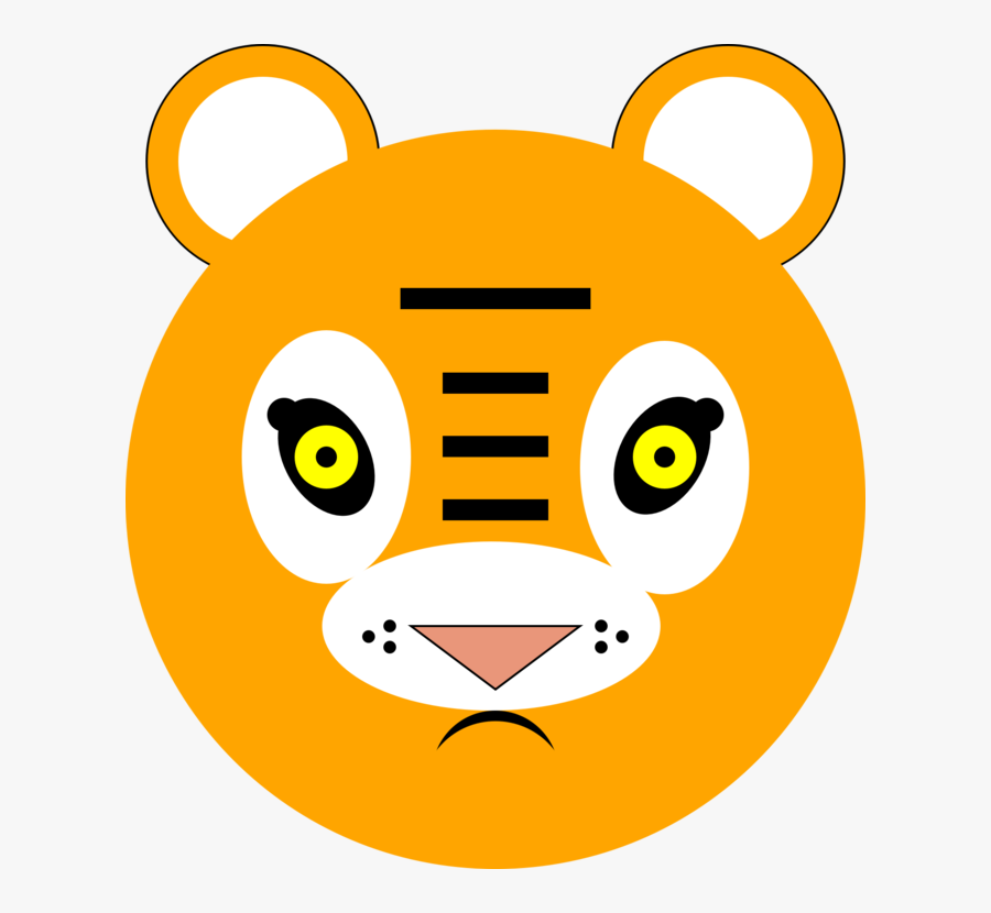 Head,carnivoran,whiskers - Tiger, Transparent Clipart