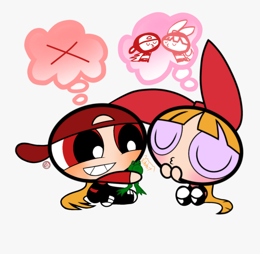 Stuck Clip The Powerpuff Girls - Powerpuff Girls Blossom Kiss Brick, Transparent Clipart