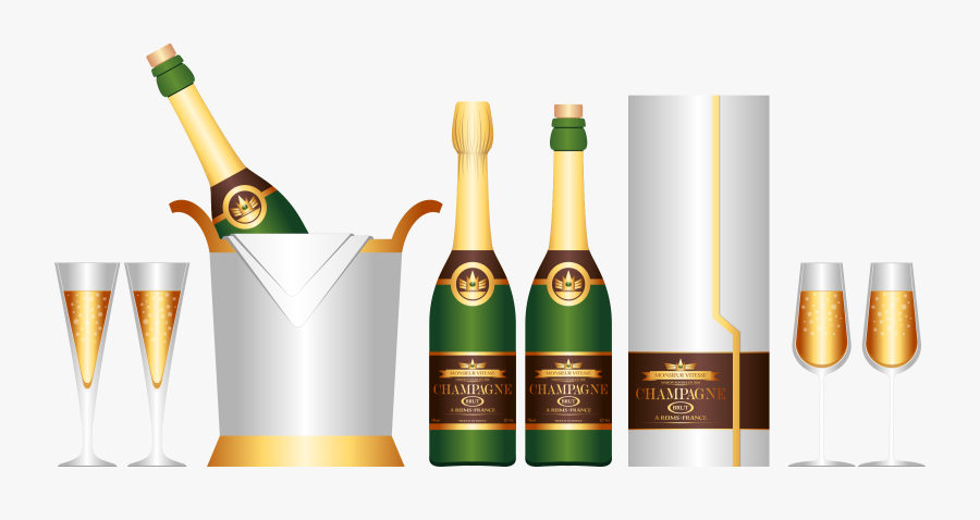 Champagne Set Clip Arts - Champagneflaska Transparent, Transparent Clipart