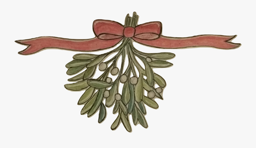 A Bundle Of Mistletoe Tied With A Red Rbbon, Transparent Clipart