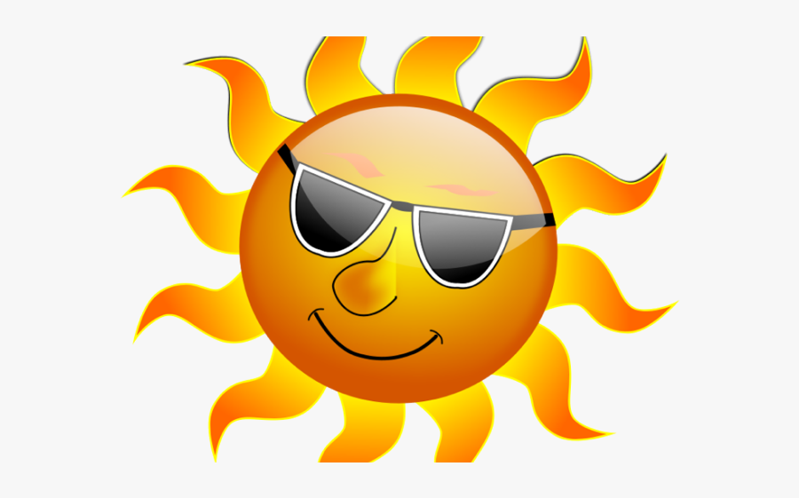 Sunglasses Emoji Clipart Sunshine - Drawing Of Sun In Summer, Transparent Clipart