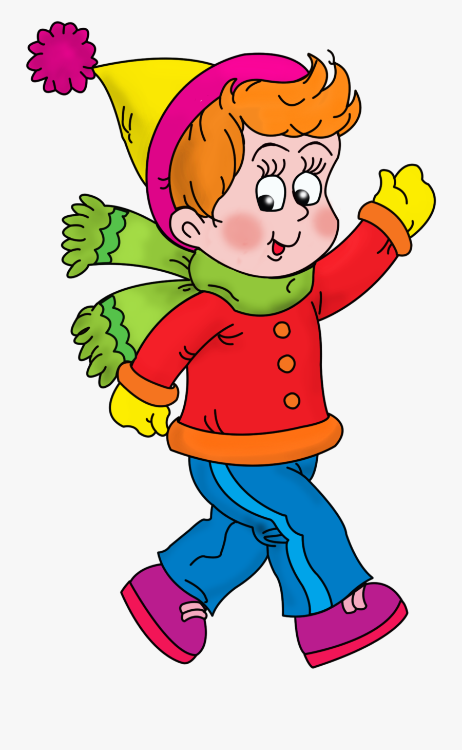 Dzieci W Zimę Rysunek, Transparent Clipart