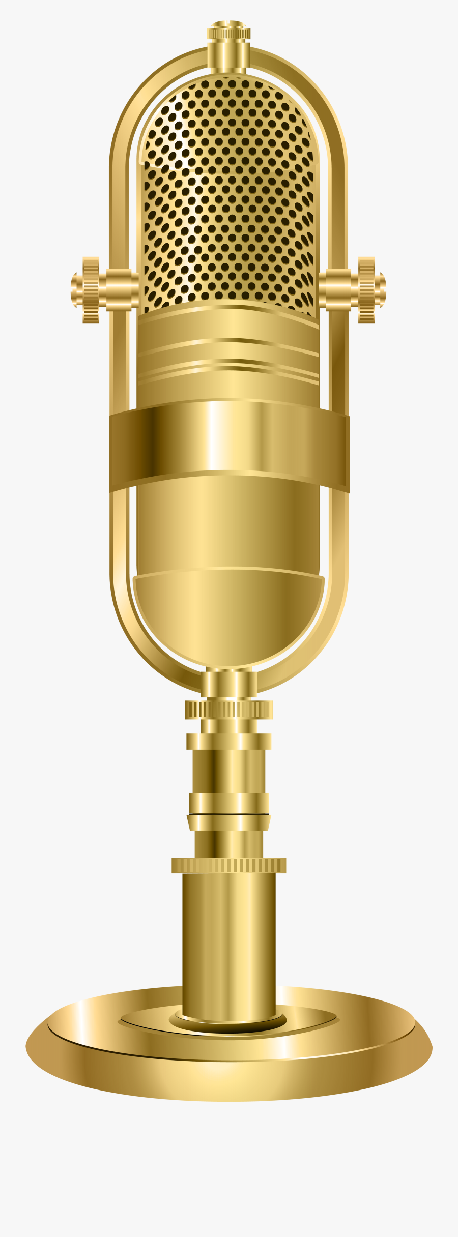 Sound Icon Gold Png - Transparent Background Gold Microphone, Transparent Clipart