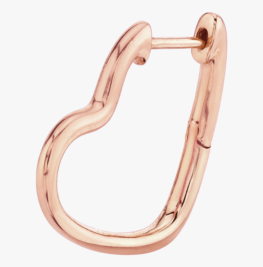 Gold Heart Hoop - Earrings, Transparent Clipart
