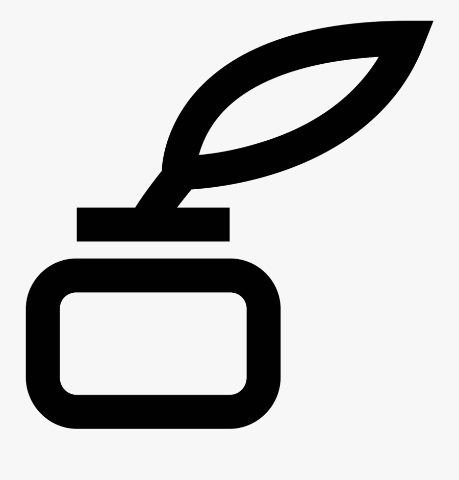 Quill With Ink Icon - Black And White Pen And Ink Icon, Transparent Clipart