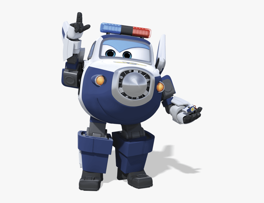 Paul Avión De La Policía Robot - Character Super Wings Paul, Transparent Clipart
