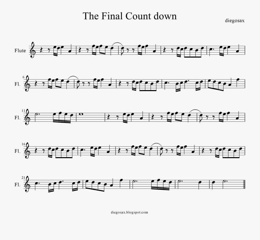 Partitura The Final Countdown, Transparent Clipart