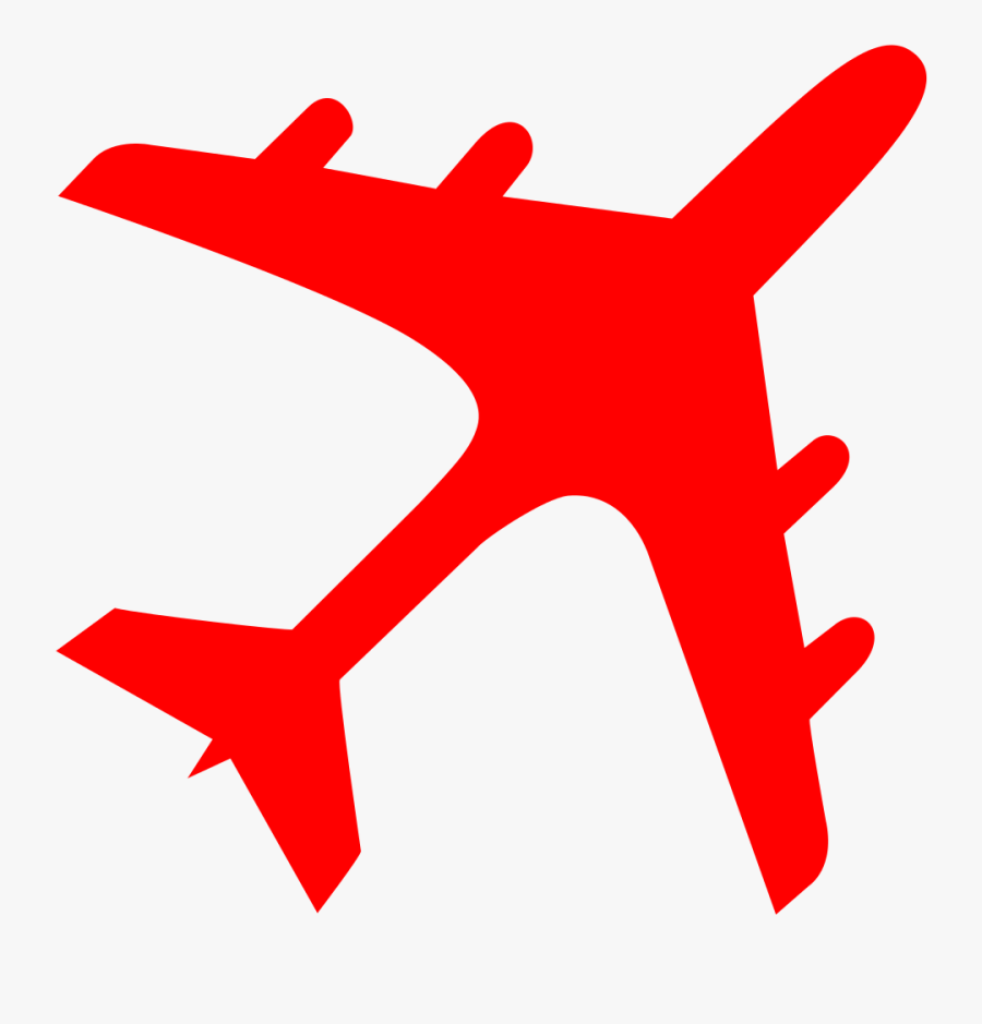 Airplane Silhouette Red - Airplane Silhouette, Transparent Clipart