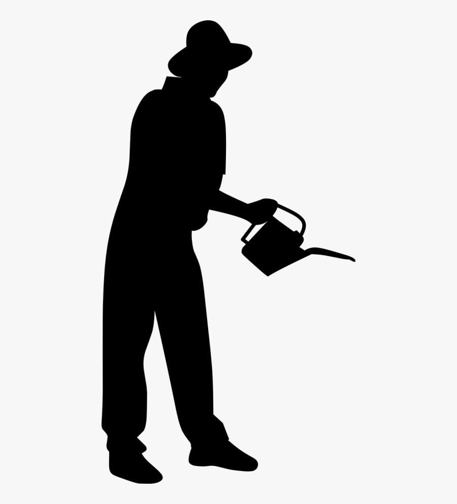 Silhouette Agriculture Isolated - Silhouette Man Gardening, Transparent Clipart