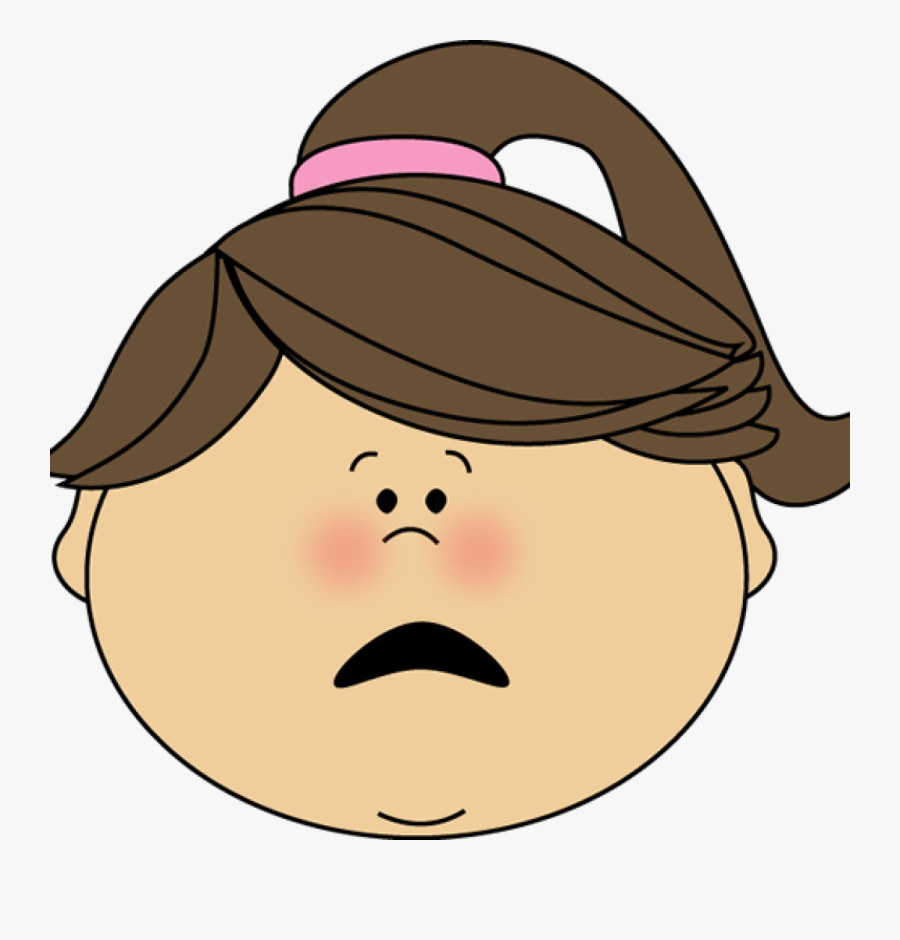 Emotions Clipart Frightened - Surprised Girl Face Clipart, Transparent Clipart