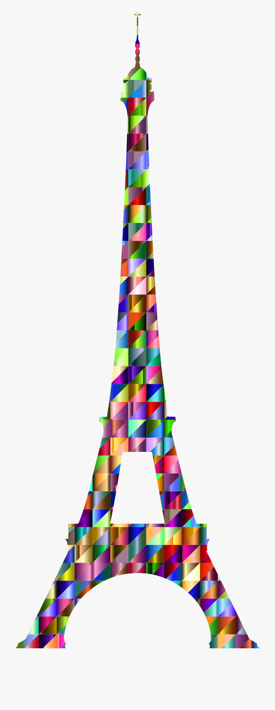 Chromatic Triangular Eiffel Tower Clip Arts - Colorful Eiffel Tower .png, Transparent Clipart