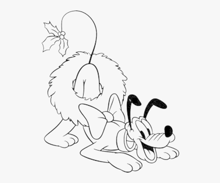 Pluto Very Happy Christmas Coloring Pages - Disney Pluto Christmas Coloring Pages, Transparent Clipart