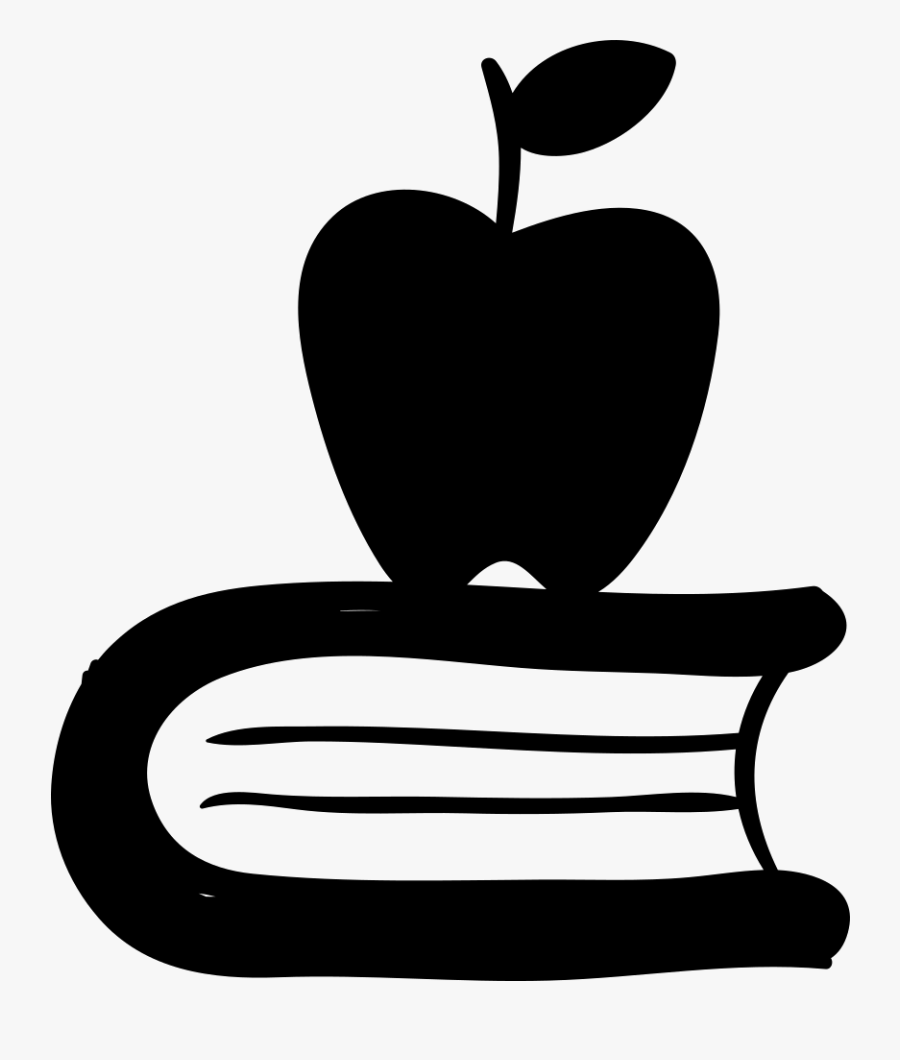 Apple On A Book Comments - Apple And Books Icon Png, Transparent Clipart