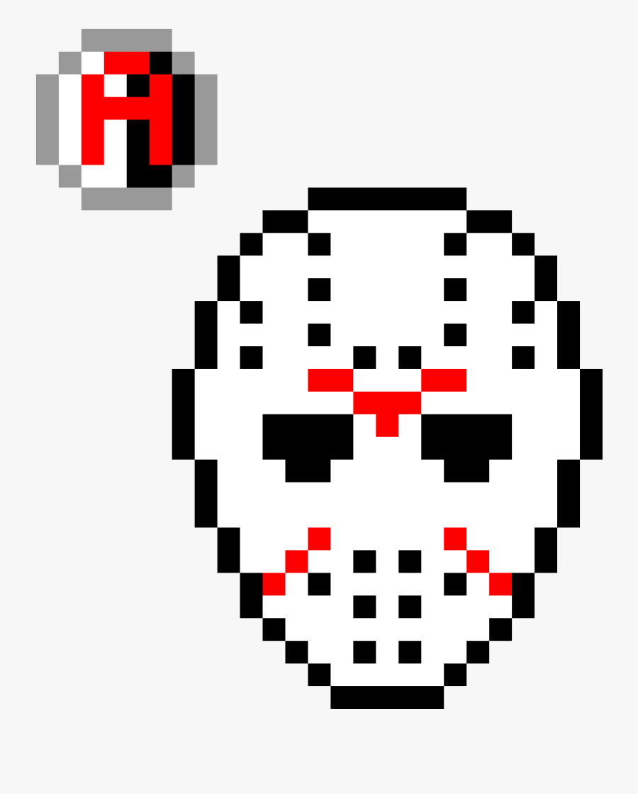 Hockey Mask Pixel Art Clipart , Png Download - Jason Voorhees Pixel Art, Transparent Clipart