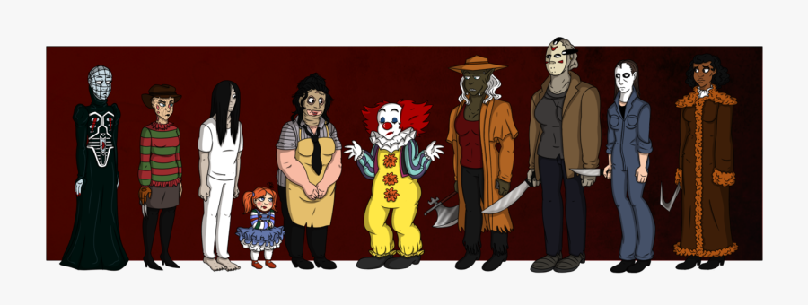 Pinhead Drawing Jason Freddy Michael - Horror Movie Characters Genderbend, Transparent Clipart