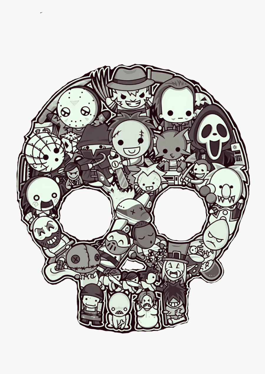 Pinhead Drawing Skull - Imagenes Kawaii De Terror, Transparent Clipart