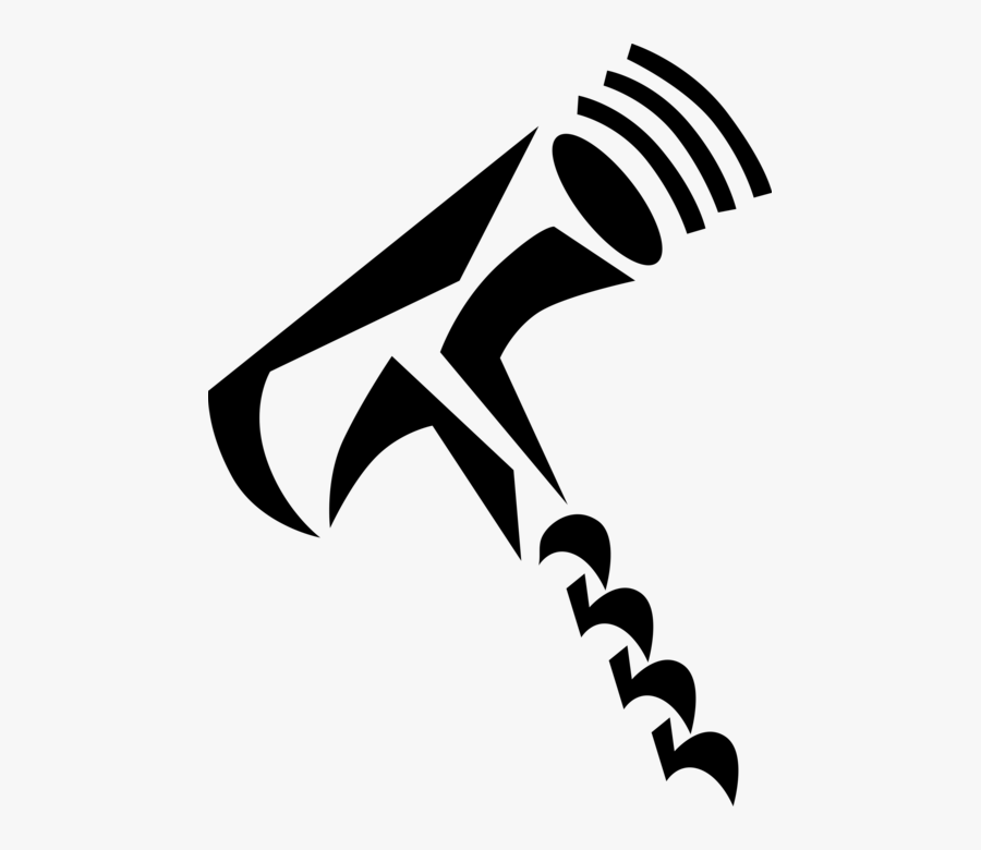 Vector Illustration Of Corkscrew Tool Removes Corks, Transparent Clipart