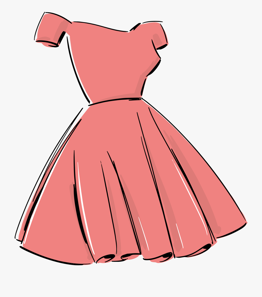 Dress Skirt Art Hand - Desenho De Vestido Png, Transparent Clipart