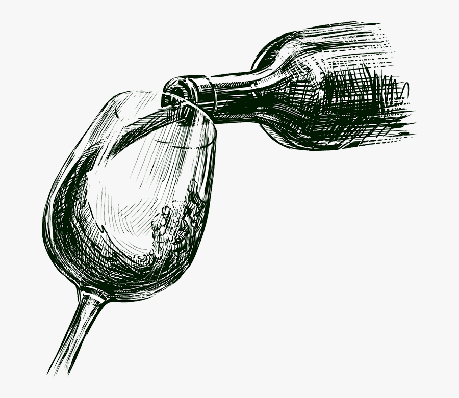 About Us Pouring Wine Bottle Drawing , Free Transparent Clipart