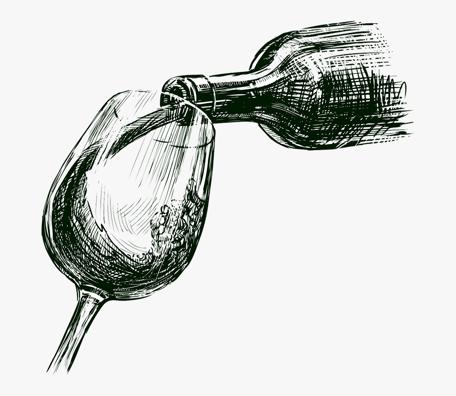 About Us - Pouring Wine Bottle Drawing, Transparent Clipart