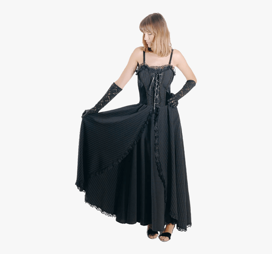 Pinstripe Gothic Dress - Gown, Transparent Clipart
