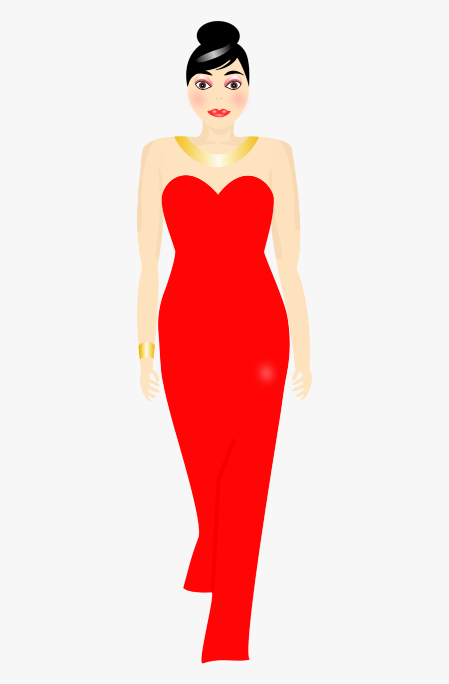 Red Cliparts Transparent Cocktail Dress - Woman In Red Dress Clipart, Transparent Clipart