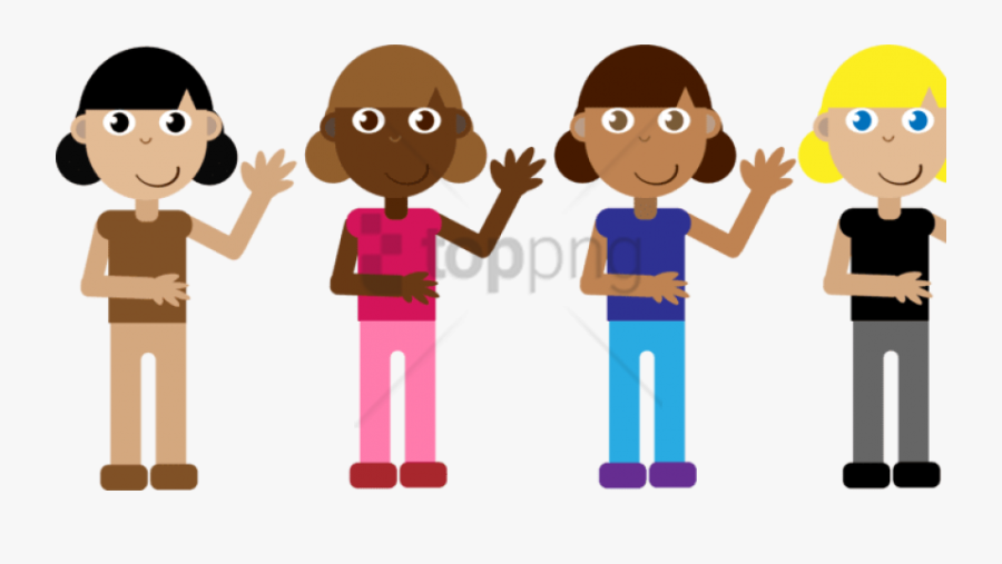Free Png Download Cartoon Group Of Girls Png Images - Group Of Girls Cartoon, Transparent Clipart