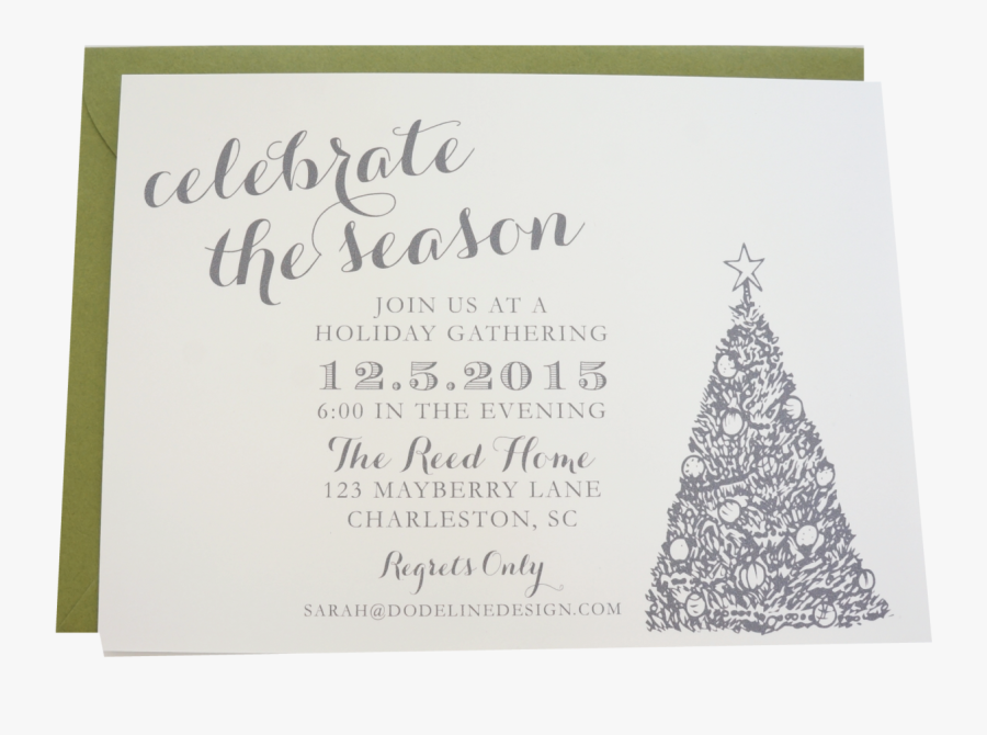 Clip Art Elegant Invitation - Classic Christmas Party Invitations, Transparent Clipart