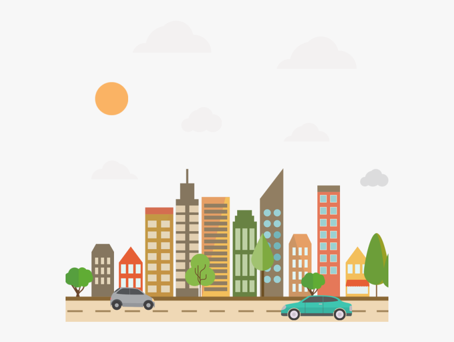 A Vector Road - City Building Vector Png, Transparent Clipart