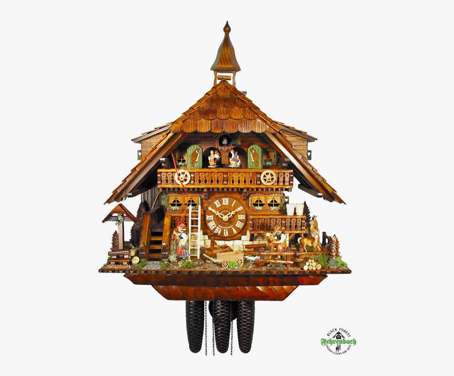 Transparent Relogio Png - Black Forest Cuckoo Clocks With Train, Transparent Clipart