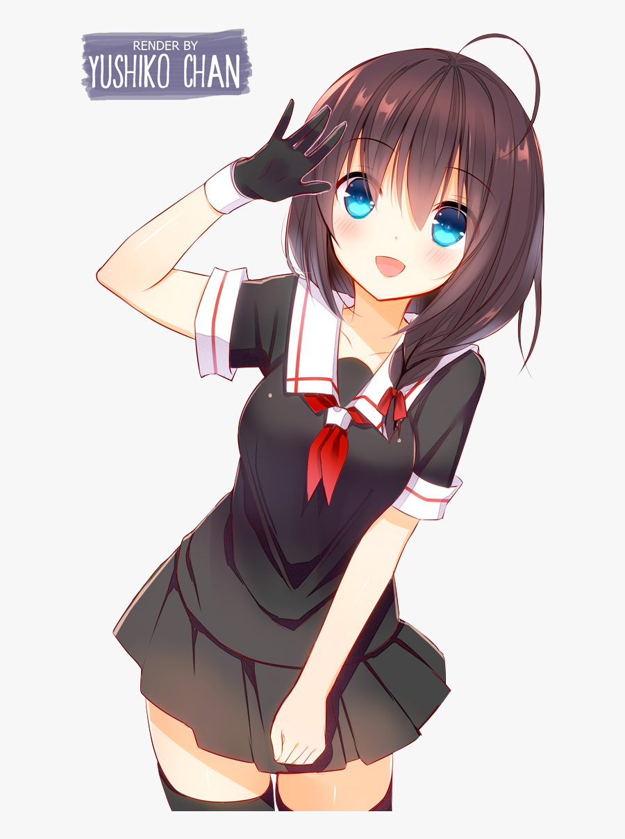 Transparent Long Hair Clipart - Shigure Kantai Collection Render, Transparent Clipart