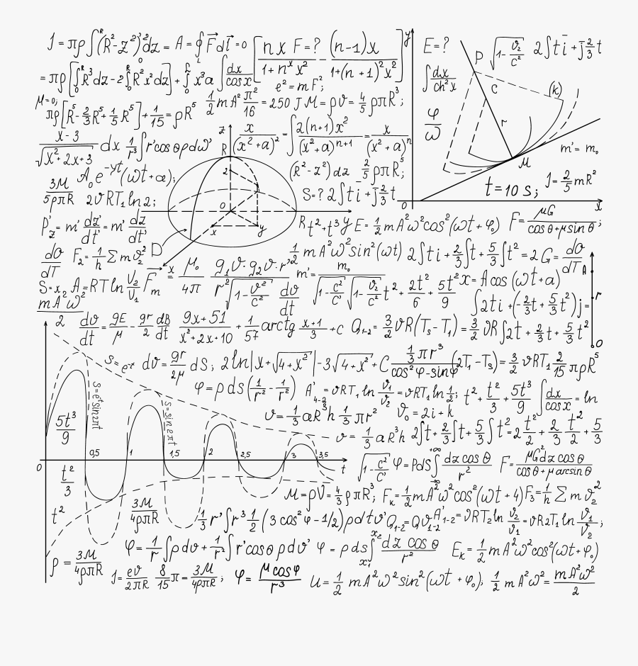 Mathematics Euclidean Vector Formula Paper - Transparent Background Math Equations Png, Transparent Clipart