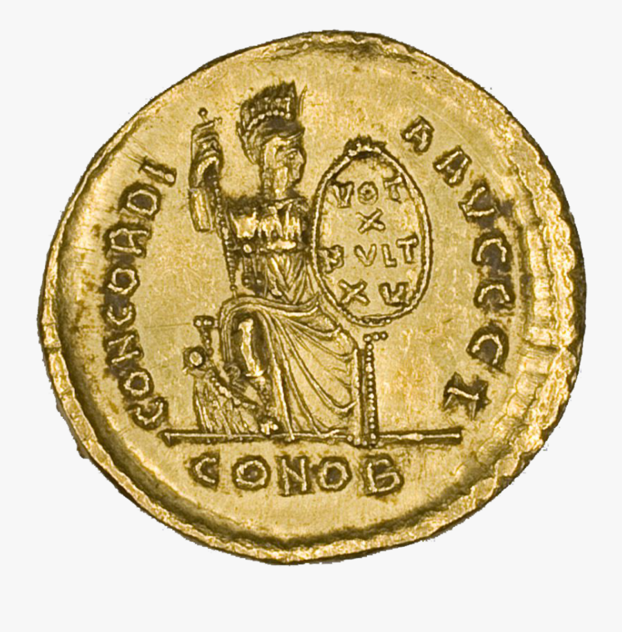 Ancient Coins Png - Solidus (coin) Of Emperor Theodosius, Transparent Clipart