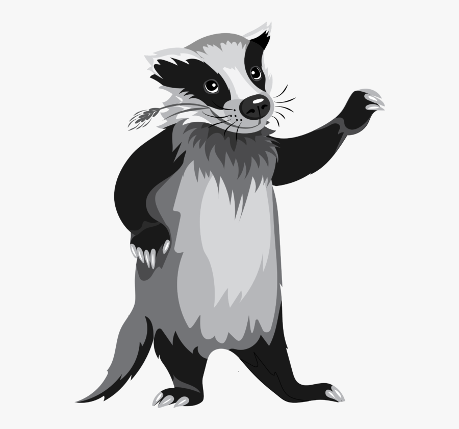 Cartoon,striped Character - Badger Cartoon, Transparent Clipart
