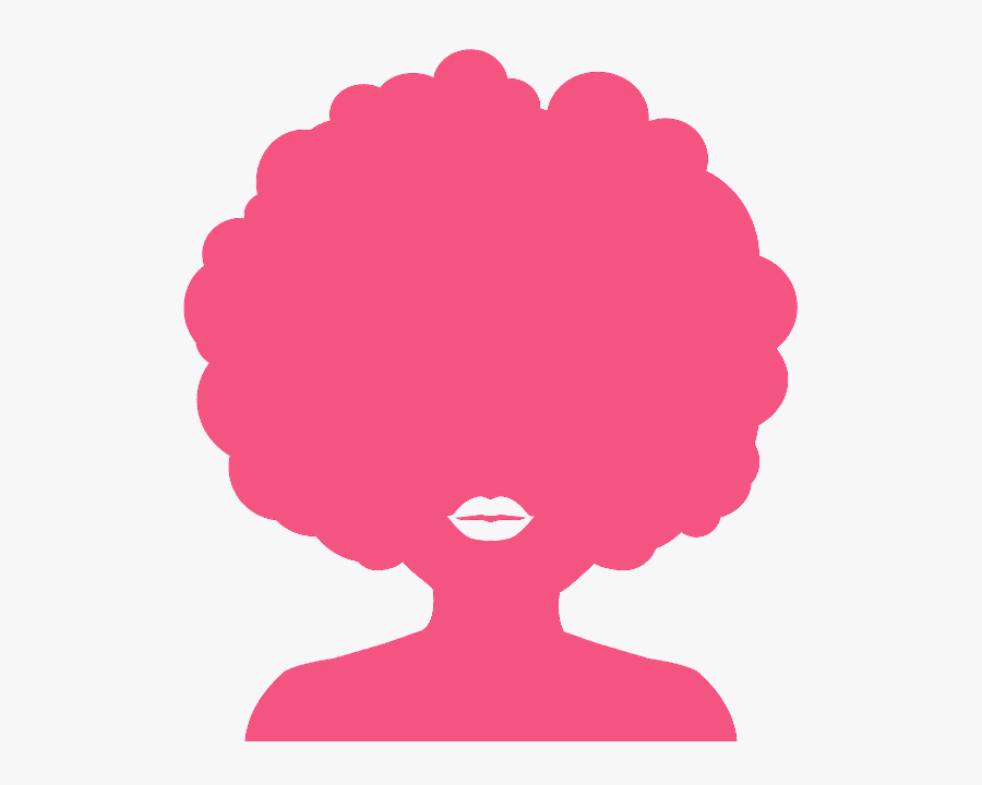 Afro American Girl Silhouette, Transparent Clipart