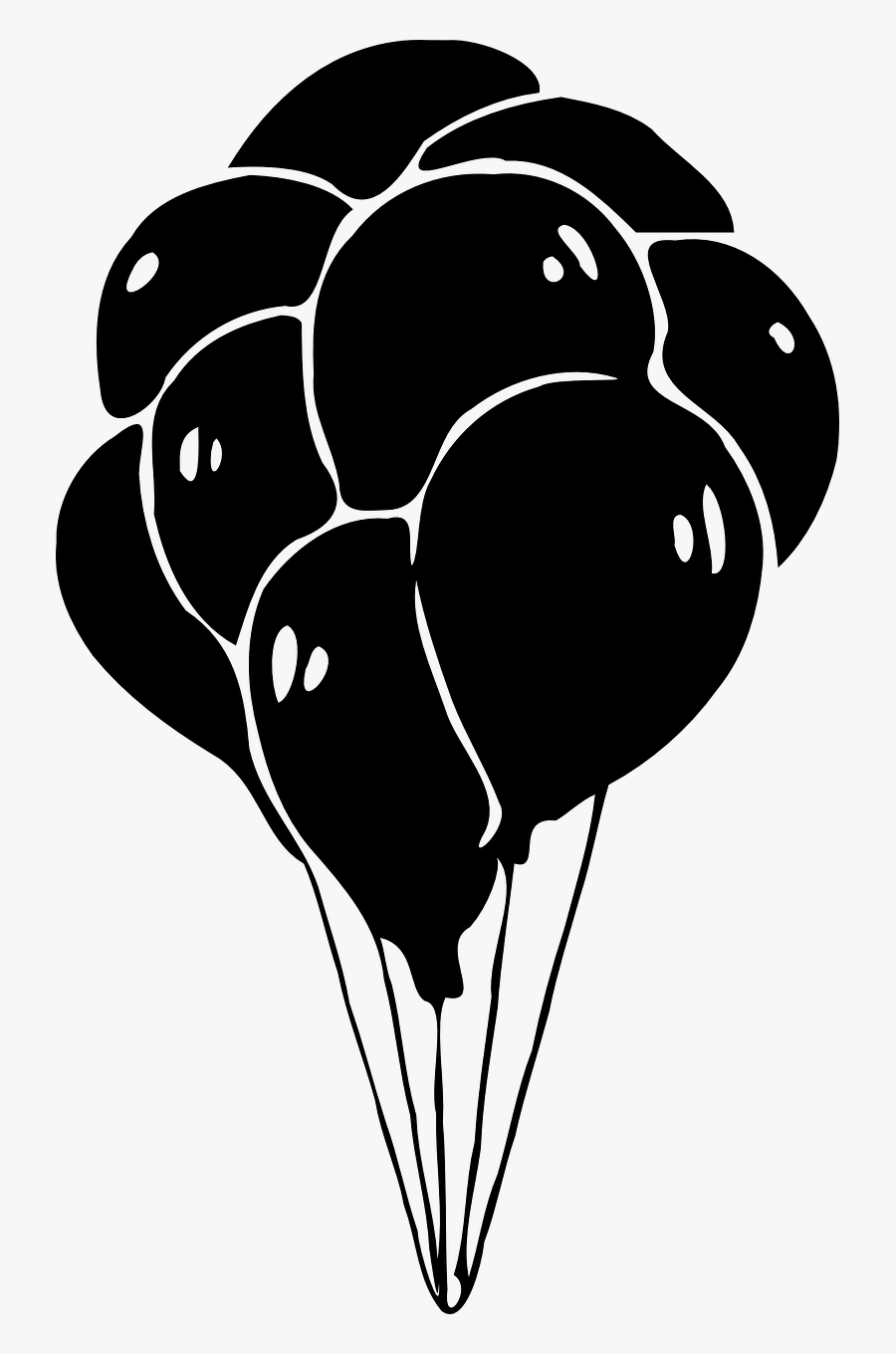 Balloons Silhouette Black Free Picture - Black Balloons Clip Art, Transparent Clipart
