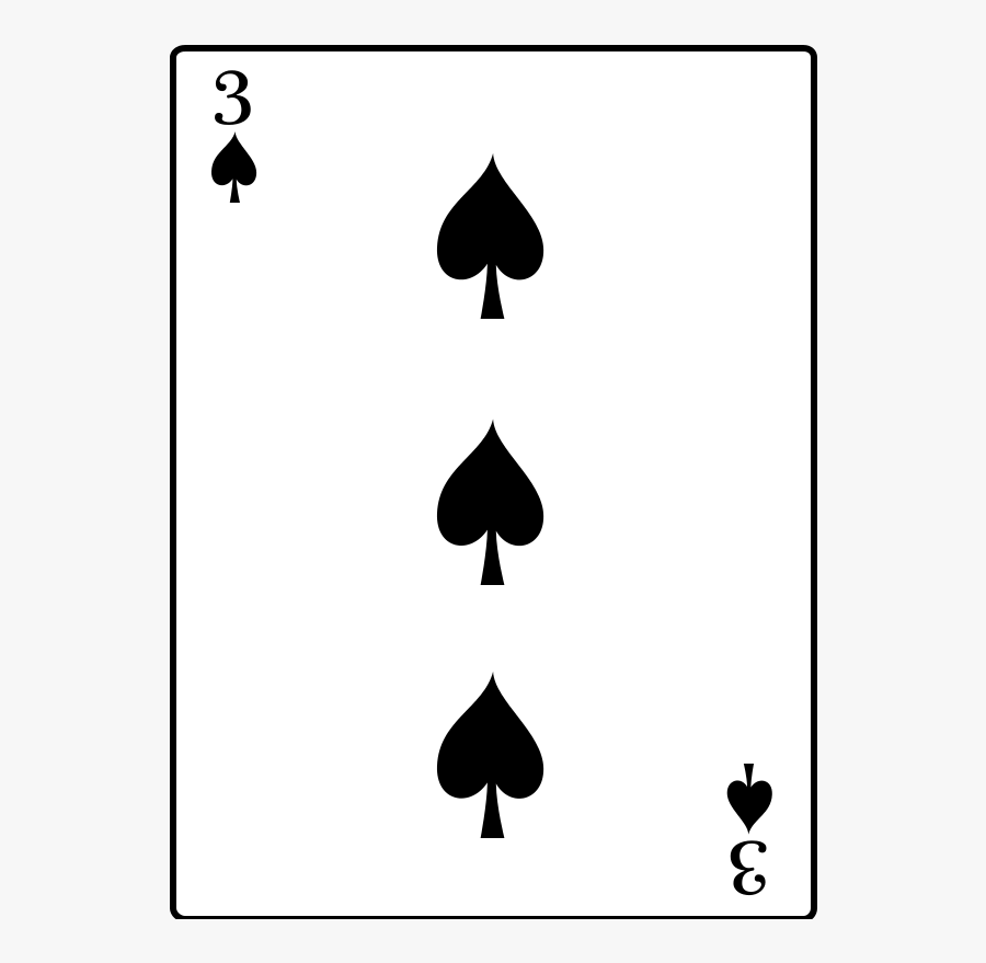 3 Of Spades - Three Of Spades Png, Transparent Clipart