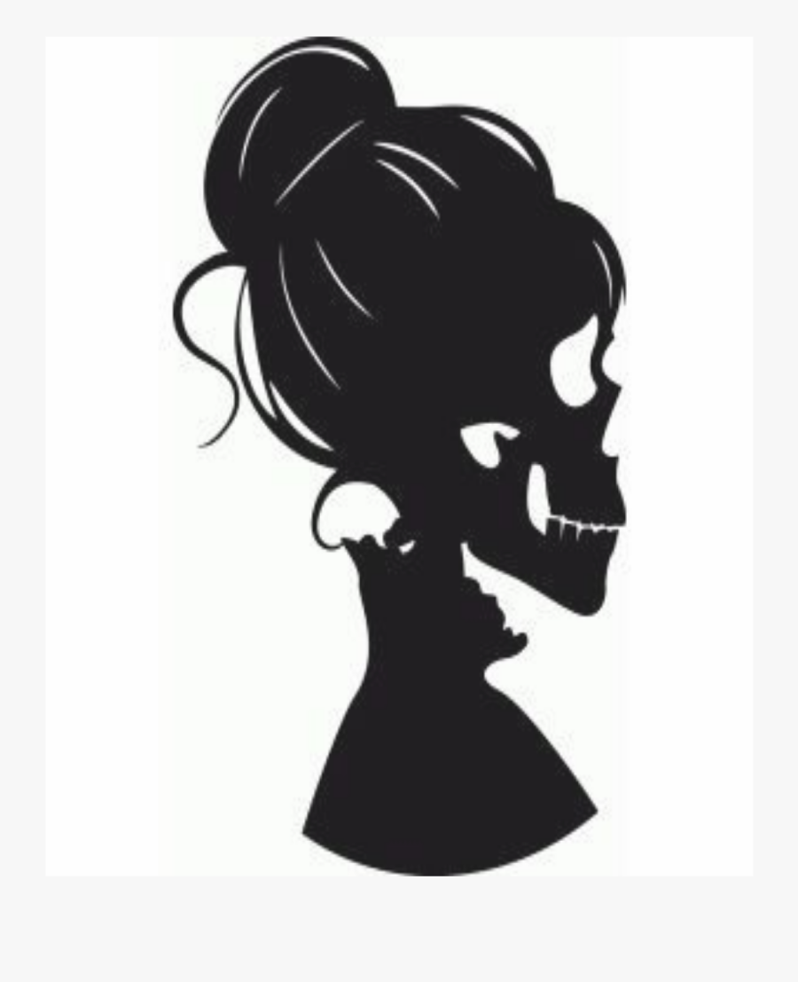 #dead #skullhead #women #black - Silhouette, Transparent Clipart