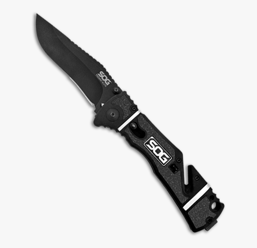 Sog Trident Elite Black Tini Tf102 Cp - Pocketknife, Transparent Clipart