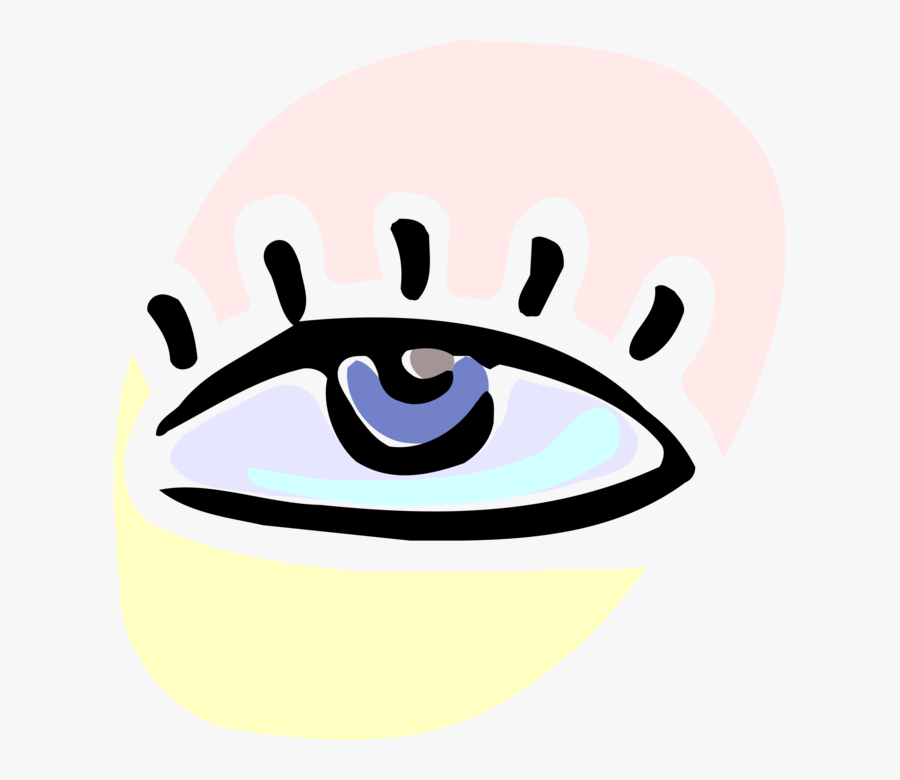 Vector Illustration Of Human Eye With Eyelashes - Writers Eye Writers Notebook, Transparent Clipart