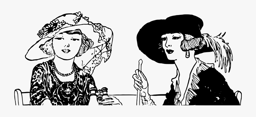 Two Ladies Of The 1920s Clip Arts - Anti Vax Pro Disease, Transparent Clipart