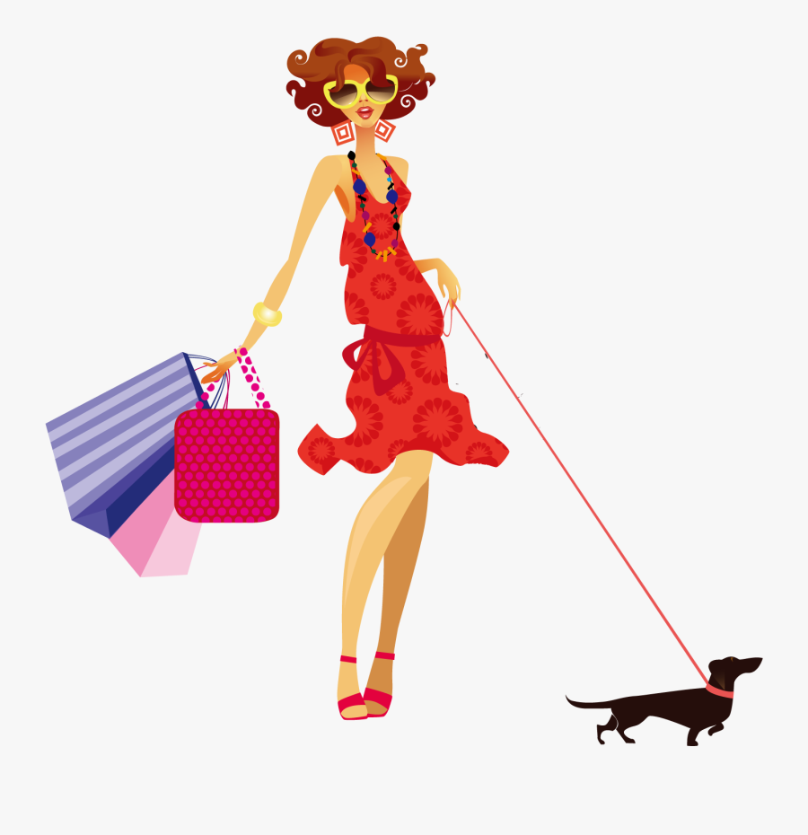 Fashion Woman Clip Art - Birthday Wishes For A Friend Shopping, Transparent Clipart