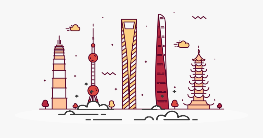 Shanghai Skyline Silhouette Shanghai Painting, Transparent Clipart