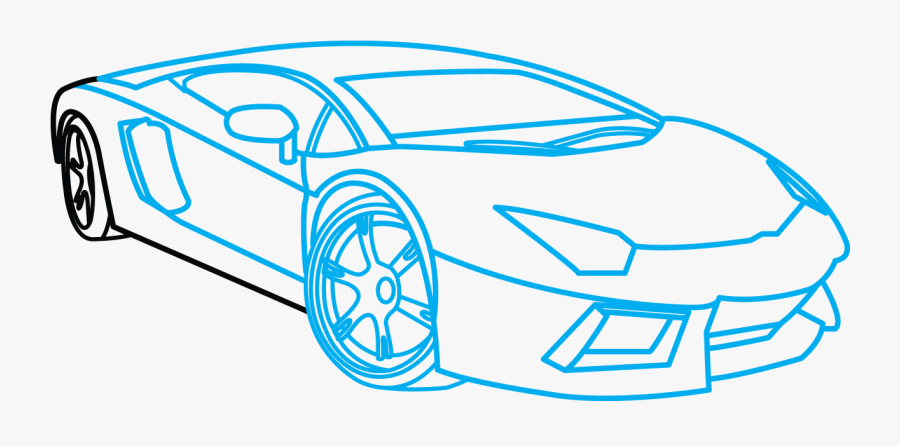 14 Cliparts For Free Download Engine Clipart Draw Car - Simple Lamborghini Aventador Drawing, Transparent Clipart
