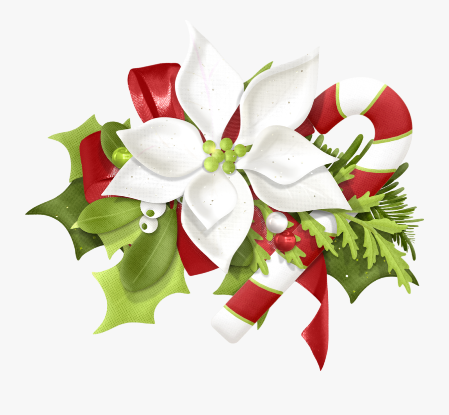 Christmas Flowers Clipart, Transparent Clipart