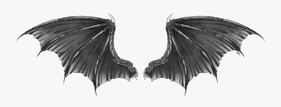 Realistic Dragon Wings Drawing, Transparent Clipart