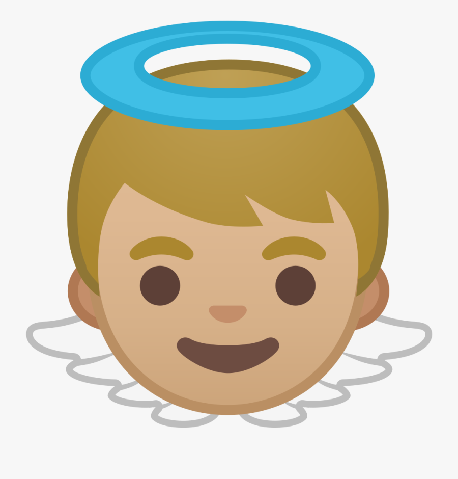 Baby Angel Medium Light Skin Tone Icon - Emoji Boy, Transparent Clipart